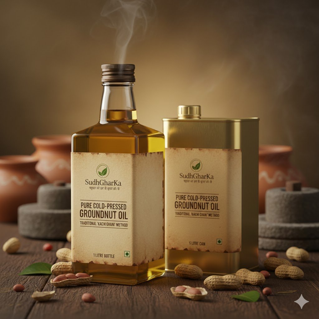 SudhGharKa Pure Cold-Pressed Groundnut Oil